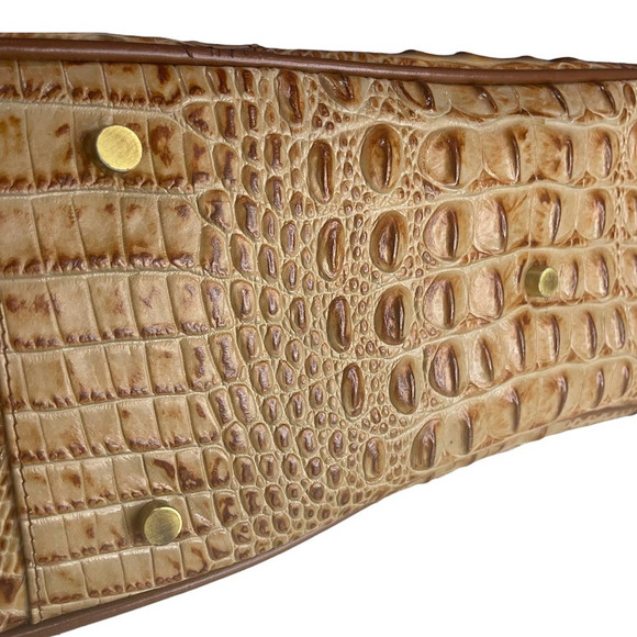 Charlie Lapson Leather Handbag DEFECT Croc Embossed Satchel NWT - Picture 11 of 16